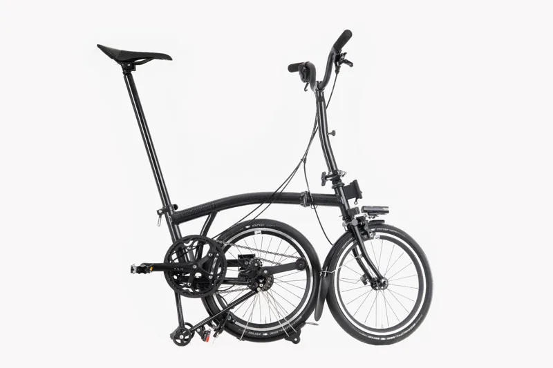 Brompton P-Line Urban Mid Bar Folding Bike 2022 Midnight Black-2